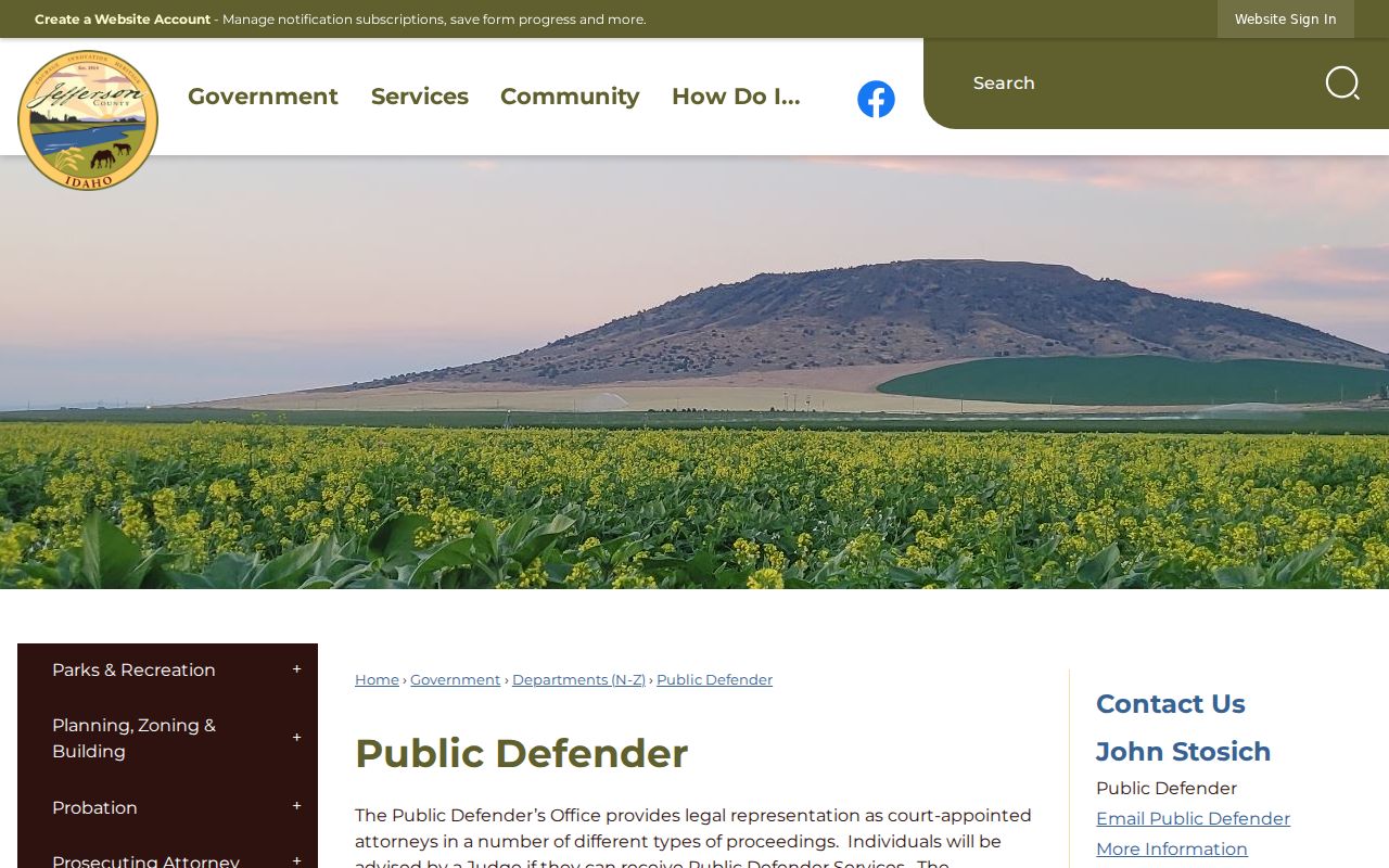 Jefferson County criminal court cases public defender information