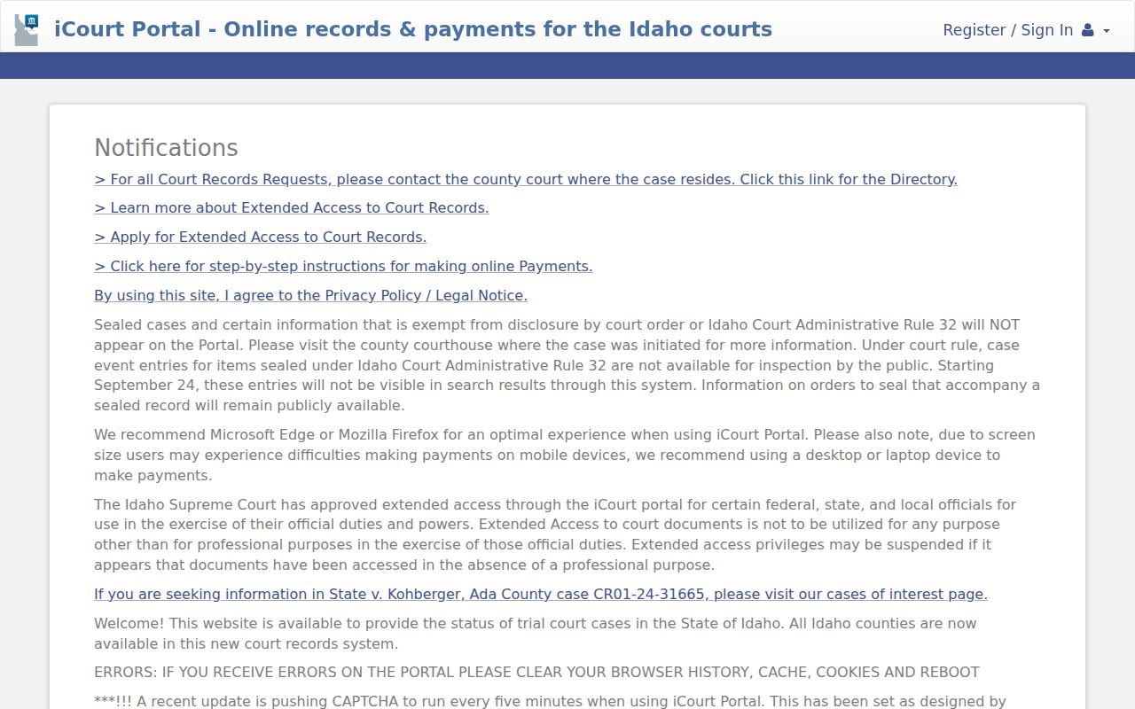 Jefferson County criminal court cases in Idaho iCourt