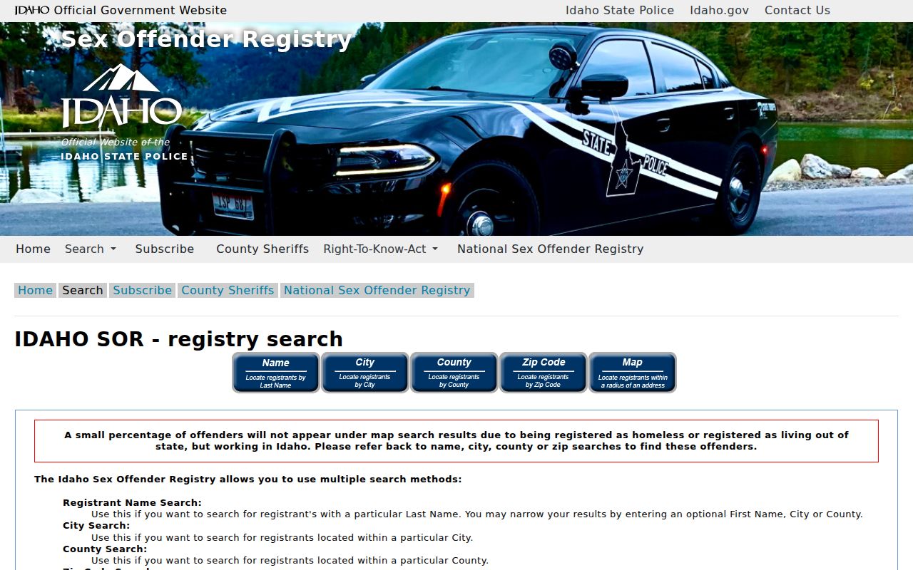 Jefferson County sex offender registry search interface