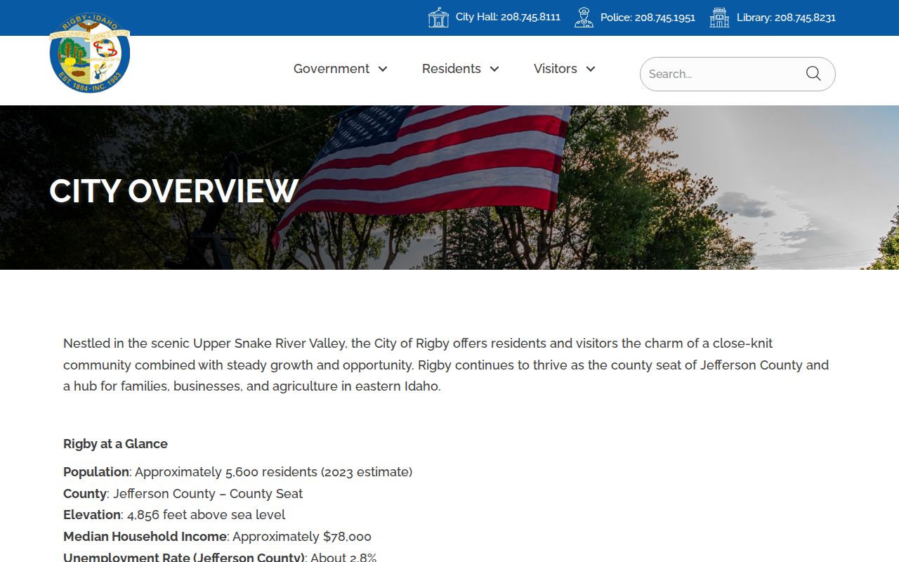 Rigby criminal history city and county-seat overview